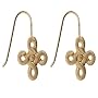 18k Gold Overlay Sterling Silver Burnished Twisted Knot Cross Drop Earrings