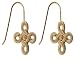 18k Gold Overlay Sterling Silver Burnished Twisted Knot Cross Drop Earrings
