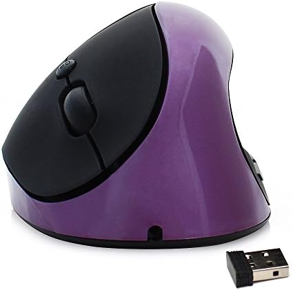 Fire LA 2.4G Wireless Vertical Ergonomic Optical Mouse, 800 / 1000 /1200DPI, 6 Buttons (Purple)