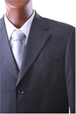 Men's Single Breasted Charcoal 100% Virgin Wool Super Gabardine Dress Suit