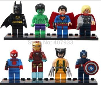 Super Heroes The Avengers 8pcs/lot Iron Man Hulk Batman Thor Building Blocks Sets Minifigure Bricks Toys