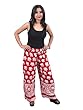 Womens Boho Harem Pants Red Elephants Print Wide Leg Palazzo Trousers Mogul