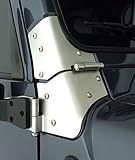 Rugged Ridge Satin Finish Jeep Accessories Windshield Accessories Jeep Wrangler 1987 to 1995 (YJ) Windshield Hinge Kit- Predrilled for Mirror Mount