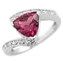 1.24ct Trillion-cut VVS Pink Tourmaline & Diamonds Cocktail Ring 14k White Gold