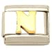 "N" Italian Charm Gold Plated 9mm