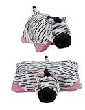 My Pillow Pets-My Pillow Pets Large 18 Inch Square Pink Zippity Zebra Plush Pillow