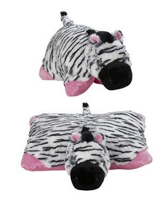 My Pillow Pets:My Pillow Pets Large 18 Inch Square Pink Zippity Zebra Plush Pillow Images
