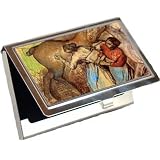 Two Women Washing Horses By Edgar Degas Business Card Holder