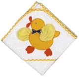 Mullins Square Ducky Hooded White Towel with Washcloth