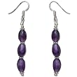 Beautiful Earrings Silver Amethyst Jewelry 2.25 inches (erg117)