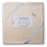 Swaddle Designs Organic Ultimate Receiving Blanket - Pastel Blue Trim