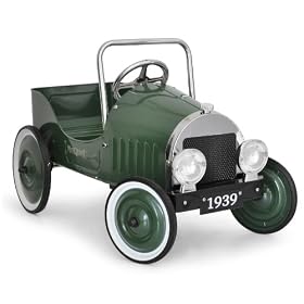 Classic Kids Toy Pedal Car with Green metal cladding
