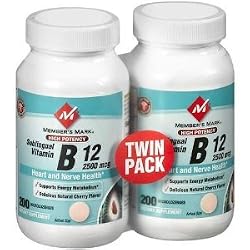 Member's Mark - Vitamin B-12 2500 mcg, High Potency, Sublingual B12, 400 Microlozenges