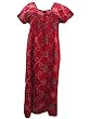 Kaftans Red Jaipur Print Ladies Cotton Caftan Long Night Dresses L / M