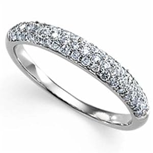 14K White Gold Ladies Diamond Anniversary Band