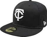 MLB Minnesota Twins Black with White 59FIFTY Fitted Cap (7 1/4)