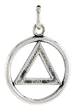 Sterling Silver Sobriety Symbol Recovery Pendant, 13/16 (21mm) tall