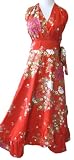 the grace eboutique Summer Red Floral halter wrap wedding bridesmaid cocktail dress