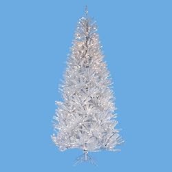 7.5' Pre-Lit Artificial Designer Silver Ice Christmas Tree - Clear Lights