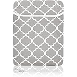 TopCase Gray Quatrefoil / Moroccan Trellis Sleeve Bag Case Cover for ALL Laptops 13-inch 13" Macbook Pro/Macbook Unibody/Macbook Air with TopCase Mouse Pad