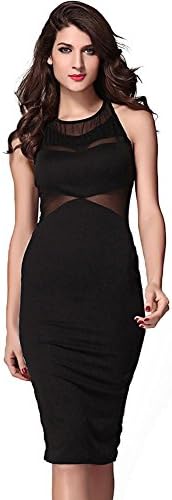 Women's Chevron Mesh Sleeveless Midi Dress