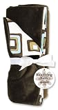 Trend Lab Receiving Blanket in Chocolate Blocks Print Front/Brown Velour Back
