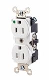 Leviton 8200-SGW 15-Amp, 125 Volt, Extra Heavy Duty Hospital Grade, Duplex Receptacle, Tamper-Resist
