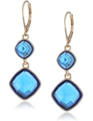 Anne Klein Gold-Tone Cushion Cut Drop Earrings