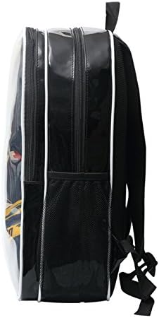 Cc Anime Attack on Titan Color Print Schoolbag Pu Black Travel Backpack for Teens (Eren Jäger)