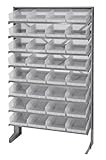 Single Sided Sloped Pick Rack Shelving with Plastic Bins - QPRS-107CL