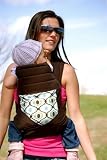 BabyHawk Mei Tai Baby Carrier Feeling Groovy on Espresso Straps with Bonus Dainty Baby Reusable Bag