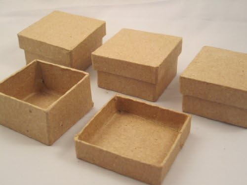 Darice Paper Mache Decoupage Mini Trinket Box w/Lid SQUARE (1pk-4pcs)