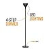 Brightech - SKY Elite LED Torchiere Floor Lamp - Dimmable Super Bright 20-Watt LEDs Give Warm White Light - Sleek Black Finish