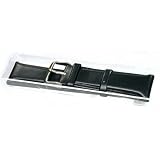 Black Leather Oilskin Watchband Strap 22mm