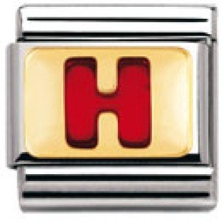 Nomination Composable Classic BUCHST. ROT Edelstahl, Email und 18K-Gold (H) 030202 Preisvergleich