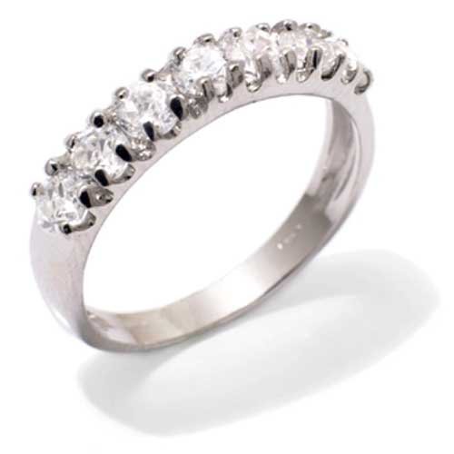Fashionable Ladies' Ring in 18-karat Gold with White Cubic Zirconia, form Wedding-ring