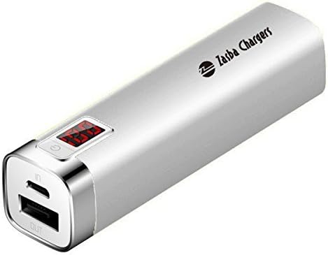 Portable Charger Offer! Zasba Premium Backup 2600mAh with Digital Display, Rapid Charging, High Capacity, for iOS and Android, iPhone 6, 6 plus, 5S, 5C, 5, 4S, iPad, Air, Samsung Galaxy S4, S3, Note, Nexus, LG, HTC, Moto, Best New Year Gifts! (Silver)
