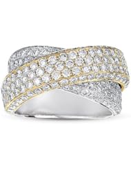 14K Two Tone Gold 2.56cttw Round Diamond Fashion Ring