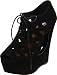 Steve Madden Women's Daade Wedge Pump,Black Suede,8 M US