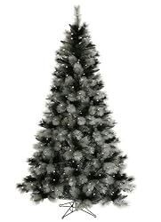 6.5' Pre-Lit Black Ash Artificial Christmas Tree - Clear Lights