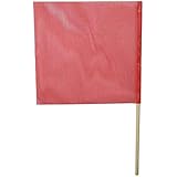 18"x18" Red Mesh Safety Flag w/ 30" Dowel - DOT Compliant