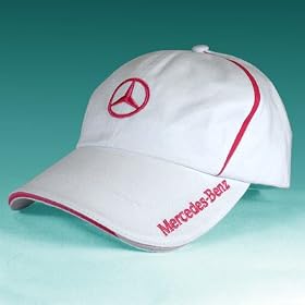 Mercedes Benz Womens White Cap with Pink Trim