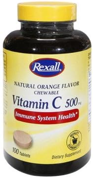 Rexall Vitamin C 500 Mg - Orange Chewable Tablets, 100 Ct