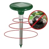 Ultrasonic Sonic Solar Mole Rodent Repeller Repellent with LED Light