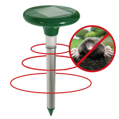 Ultrasonic Sonic Solar Mole Rodent Repeller Repellent with LED Light