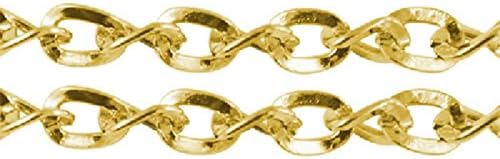 10ft Fancy Bulk Gold Curb Chain- Twisted Link- Necklace and Bracelet Jewelry Making Supplies- 4mm x 5mm Links