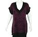Alfani V-Neck Tunic Black/Iced Berry L
