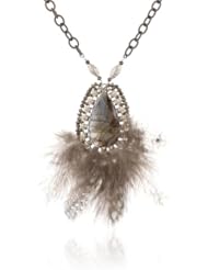 Azaara Labradorite Feather Pendant Necklace