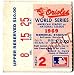 Orioles World Series 1969 Game 2 Sec.8 Row.15 Seat.25 Baseball Ticket Stubs - MLB Baseball Tickets