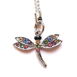 Cell Phone/ Camera / Bag/ Charm Strap Beautiful Colorful Diamond Dragonfly